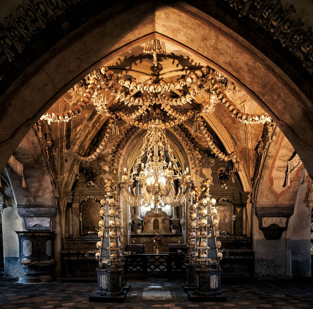 Image Of The Sedlec Ossuary In Kutna Hora, Located An Hour Outside Prague, Czech Republic